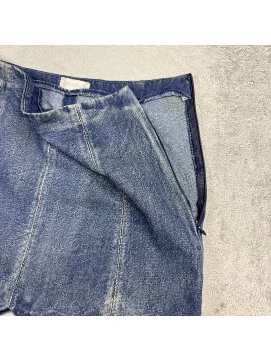 Y2K Grunge Altar'd State Denim Mini Skirt Sz Medium High Rise Fitted Jean Skirt - Picture 5 of 9